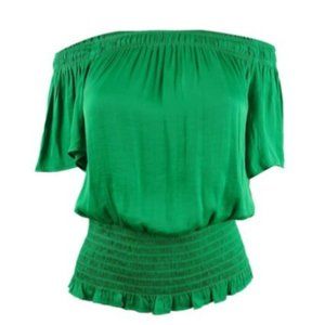Green Off-Shoulder Top